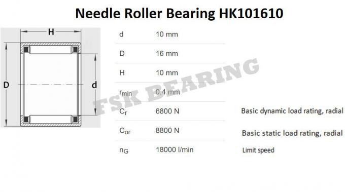 Hoge snelheid HK101610, van de de Naaldrol van HK10×16×10 de Miniatuurkooi van het het Lagermetaal 0